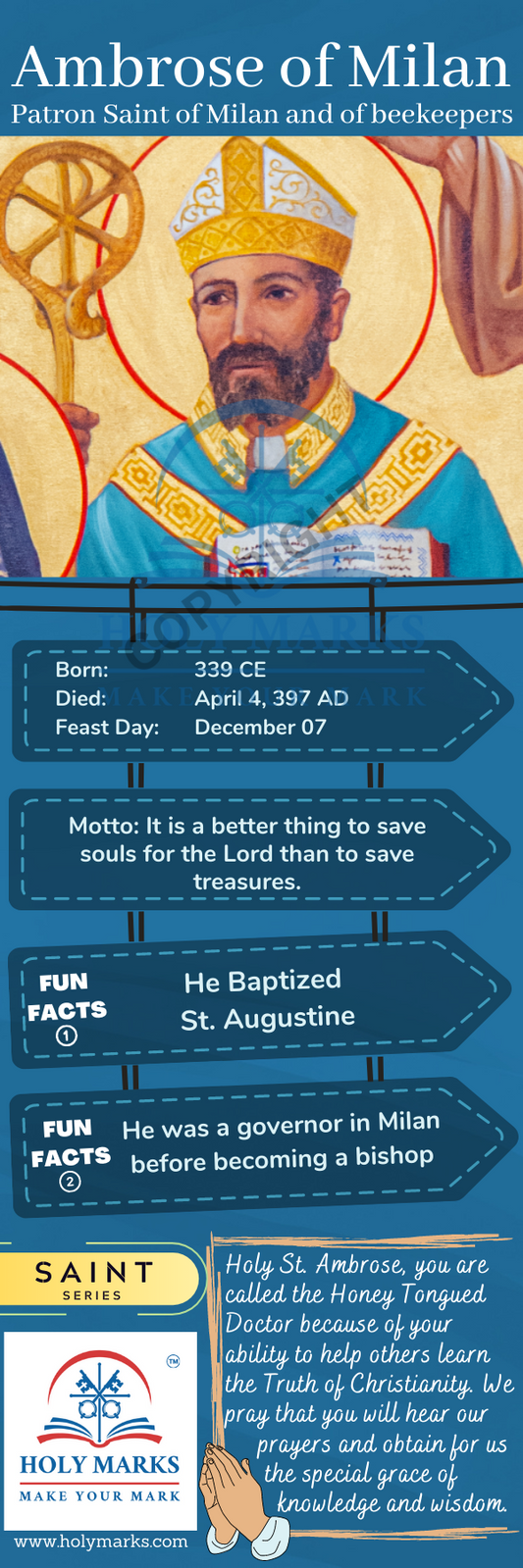 Saint Ambrose of Milan: Bookmark