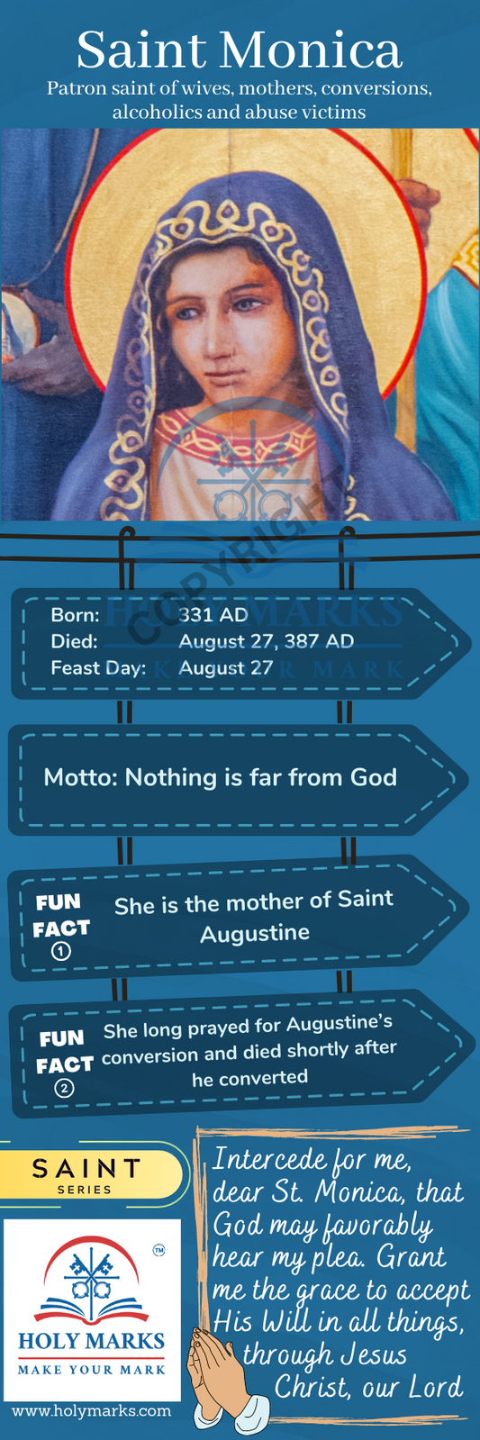 Saint Monica: Bookmark