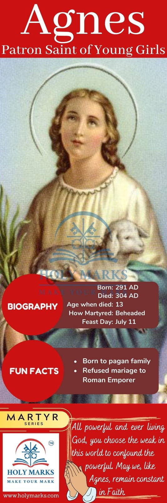 Saint Agnes: Bookmark